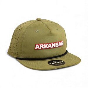 Arkansas Razorbacks ARKANSAS White 3D Perforated Rope Hat- Loden/ Black